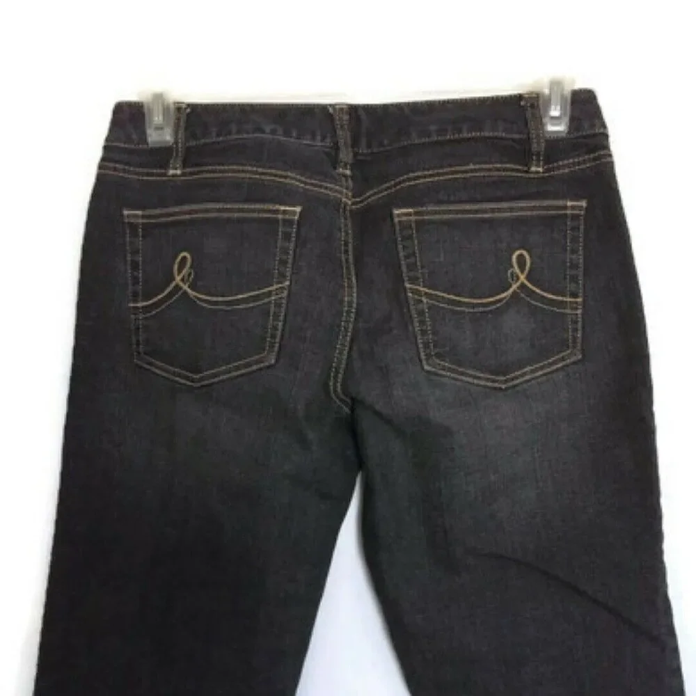 Loft Size 6 Jeans Boot Slim Gray Cotton Spandex Gray Zipper Inseam 31 Mid Womens